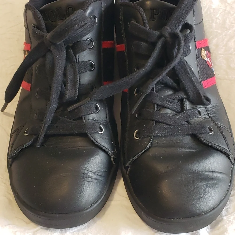 POLO-RALPH LAUREN BLACK BOY SNEAKERS SIZE 61/2